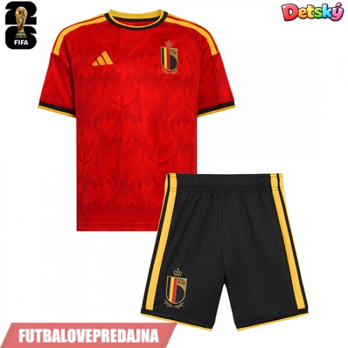 Lacne Dětský Futbalové dres Belgicko Charles De Ketelaere #17 MS 2026 Krátky Rukáv - Domáci (+ trenírky)